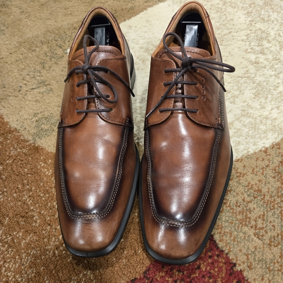 ECCO Men's Brown Leather Dress Shoes - Picture 3 of 6
